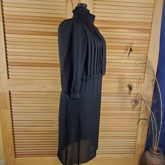 Vintage 80s blouson bodice dress Size 8 Chest 38 around - Picture 2 of 4